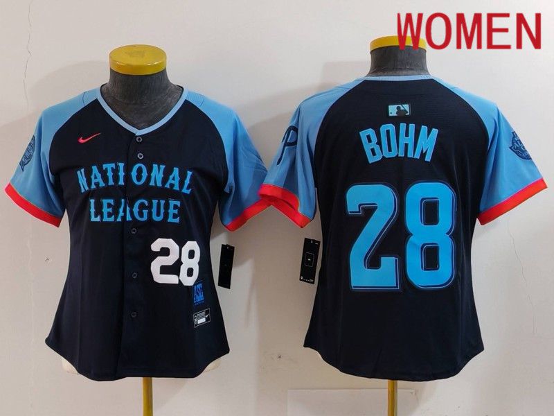 Women Philadelphia Phillies 28 Bohm Blue All star 2024 Nike MLB Jersey style 3